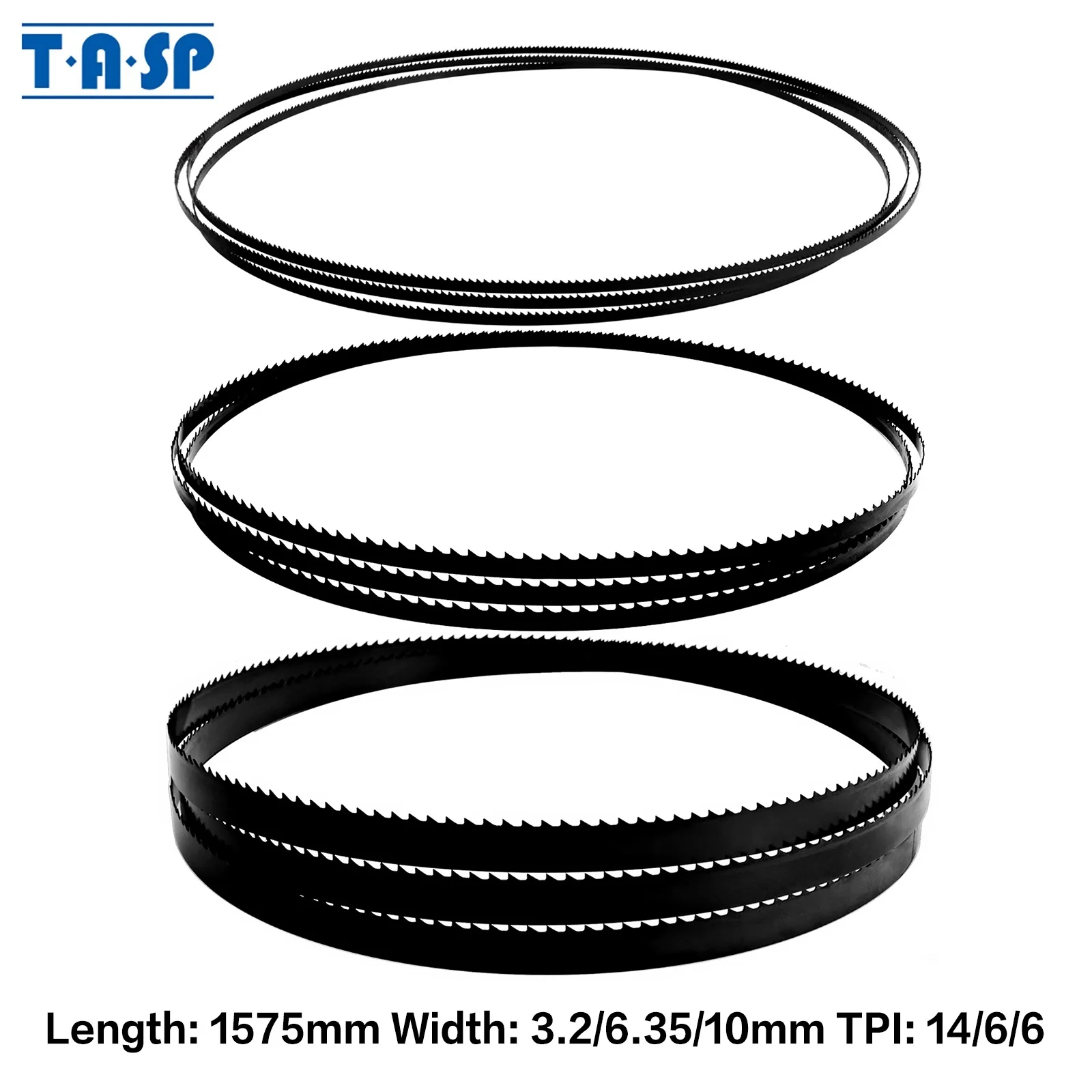 TASP 3-teiliges 1575mm Bandsägeblatt-Set 6TPI 14TPI 62 Zoll Holzsägeblätter für POWERTEC BS900 Ryobi Grizzly 9 Zoll Bandsäge