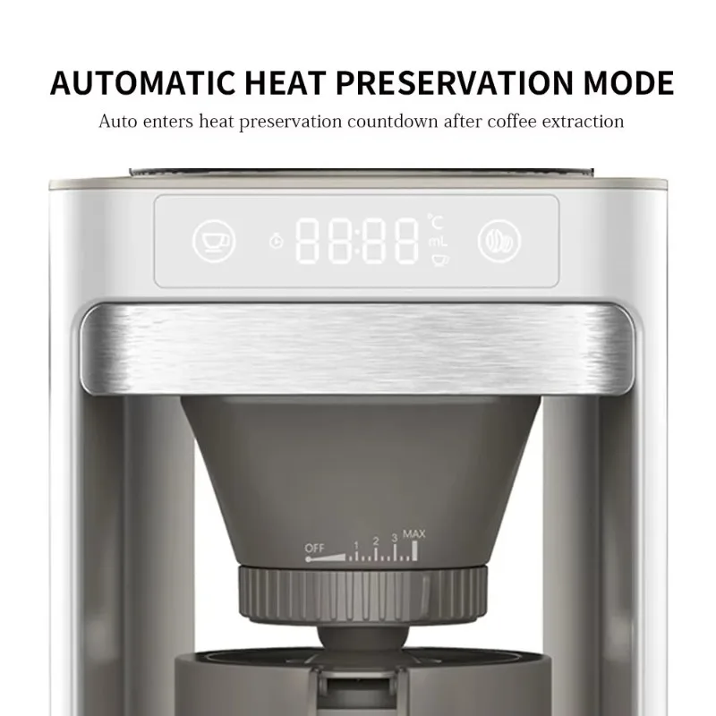 

8-Cup Semi-Automatic Coffee Machine with 15 Bars Pressure Temperature Control & Self-Cleaning 1600W