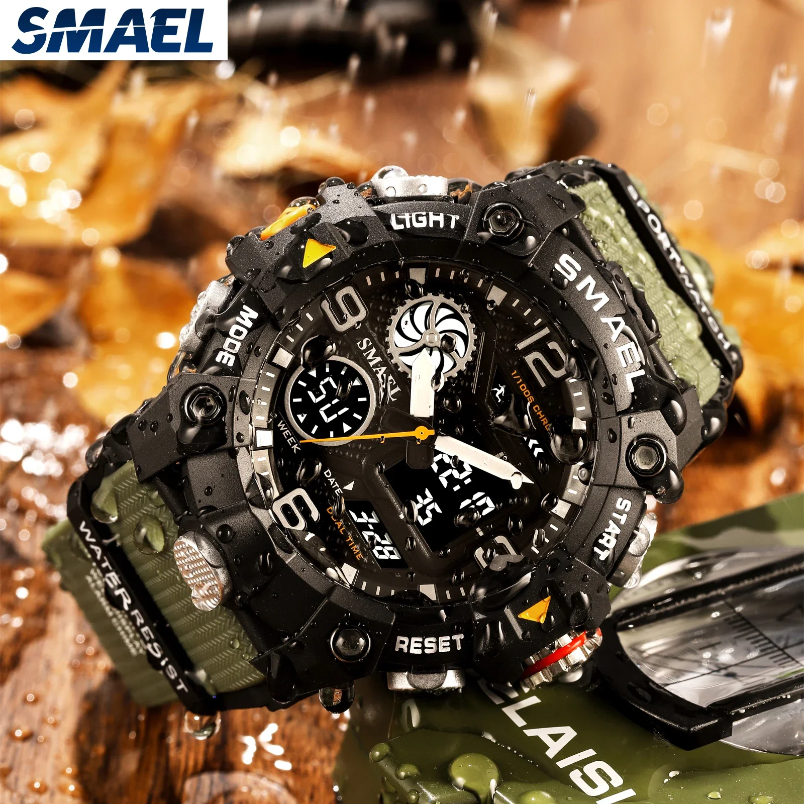 SMAEL8055 Outdoor Student Electronic Watch Watch Men\'s Tactical Digital Watch Multi functional Waterproof Night Light