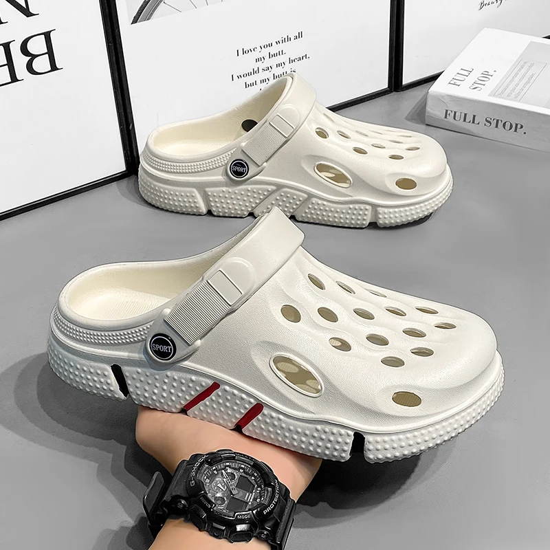 

Men's Summer Outer Wear Sports Wear-Resistant Toe-Cap Slippers Non-Slip Thick-Soled Beach Sandals