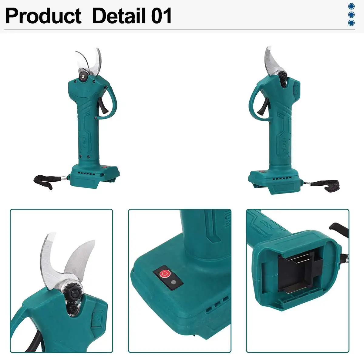 Imagem -02 - Elétrica Tesouras de Poda para Jardim sem Fio Pruner Ferramenta de Corte para Fruit Tree Ramos sem Escova Makita 18v Bateria 40 mm