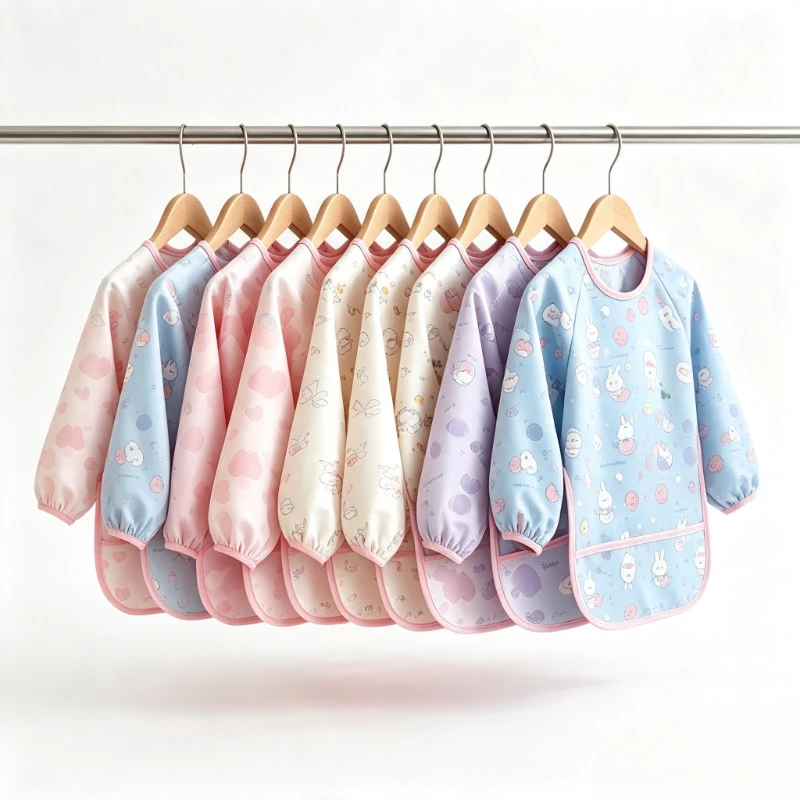 Toddler Waterproof Smock Bib Washable Anti‑Stain Eating Apron for Baby Boys Girls Reusable Feeding Art Painting Anti‑Dirty Cover