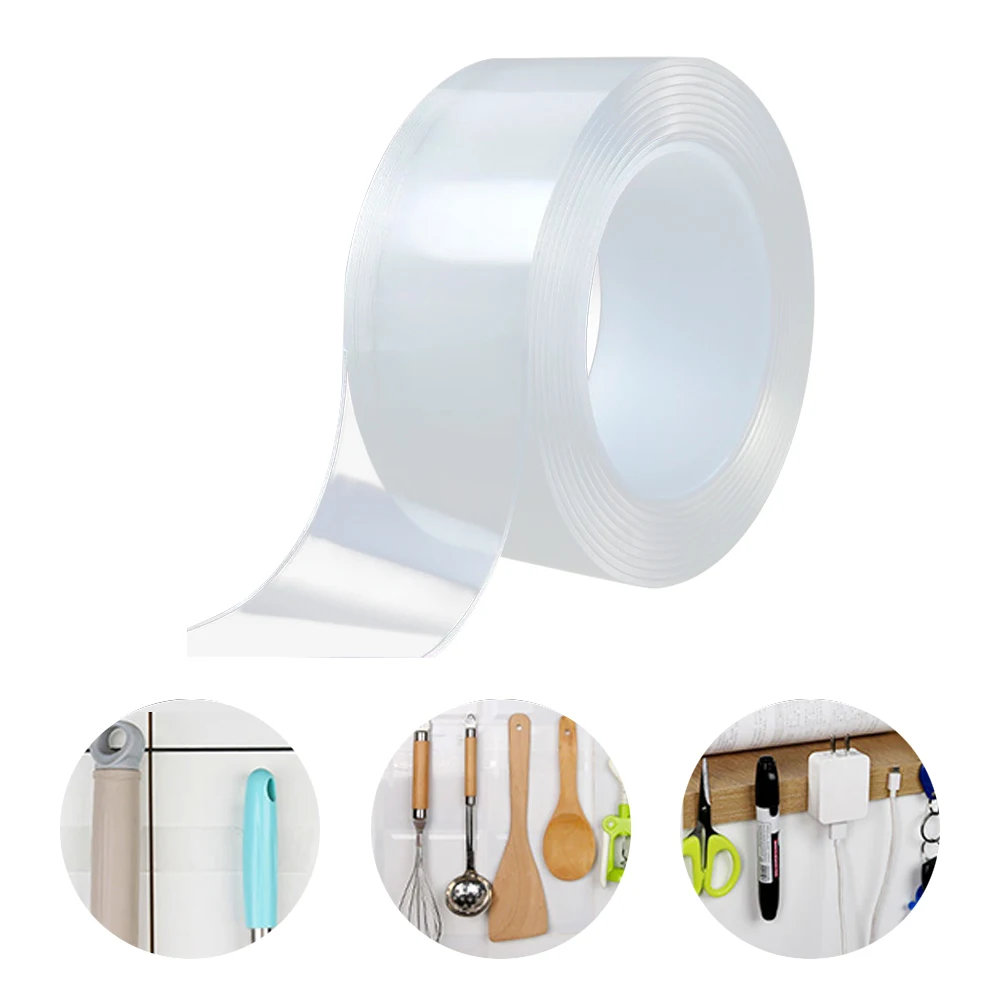 Fita dupla face flexível resistente a rasgo parede, durável lavável telefone, resistente foto fixação, reutilizável, removível Home Office