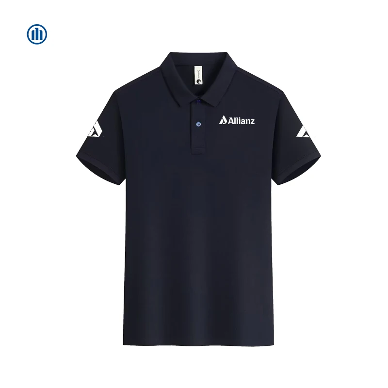 

Allianz Men's and Women's Polo Shirts Locomotive Summer Versatile Riding Short-sleeved T-shirt Mens Summer Casual Short Sleev