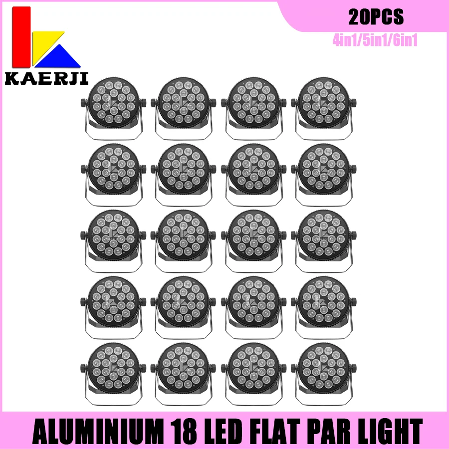 

No Tax 20Pcs Aluminum Alloy LED Flat/ Big Par 18x12w/18x18w RGBW 4in1/6in1 Lighting Suitable For DJ Disco Family birthday party