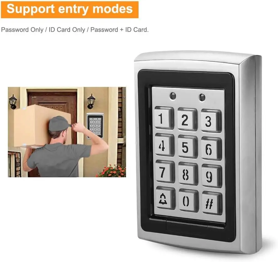 RFID 125KHz Standalone Access Control with Blue Backlit Keypad Support 1000 Users Wiegand 26 PIN Code RFID Keypad