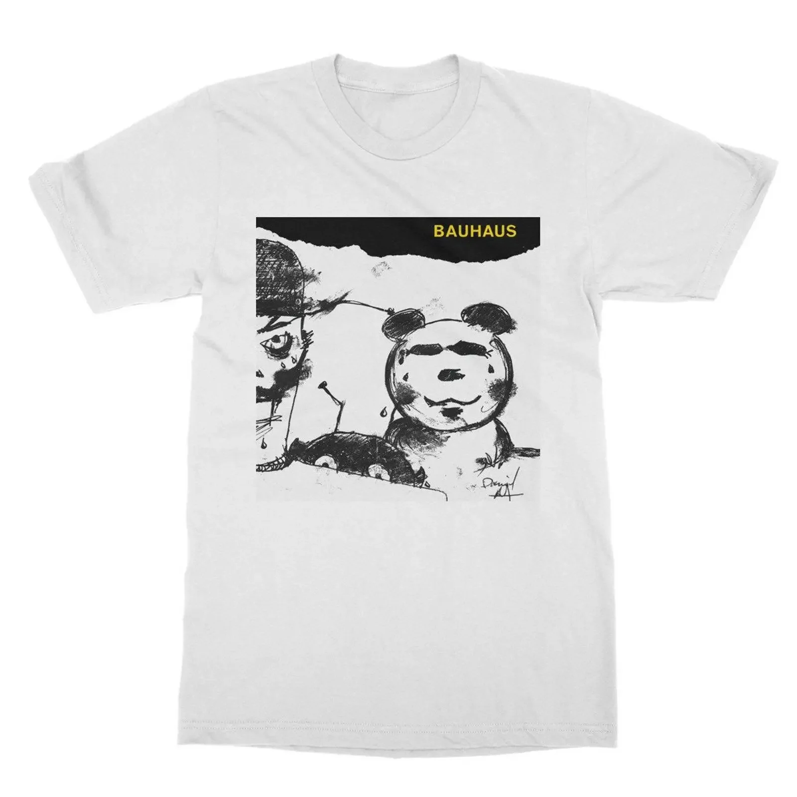 Bauhaus Mask T Shirt Classic Rock Band vintage Washed fashion graphic Stylish designer clothes Stretched homme Casual