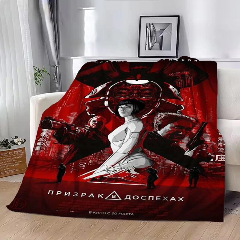 اليابان أنيمي شبح في قذيفة بطانية منقوشة البطانيات ل أريكة الزخرفية الفاخرة مصمم الفراش مكتب التخييم رمي داوني