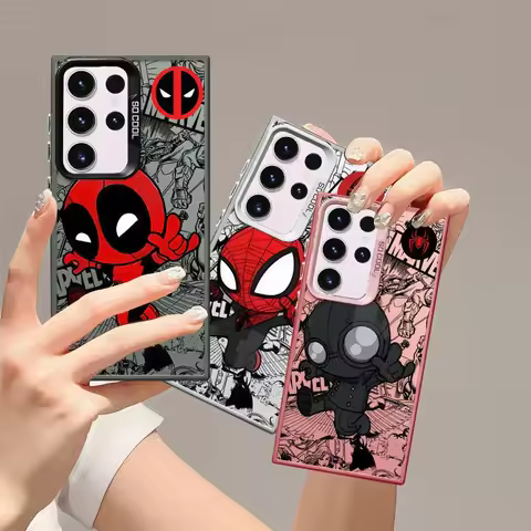 Cartoon Cute Marvel Spider Man Phone Case for Samsung Galaxy S25 S24 S23 Ultra S20 S24 FE S22 Plus S20 S21 Ultra Note 20 Cover