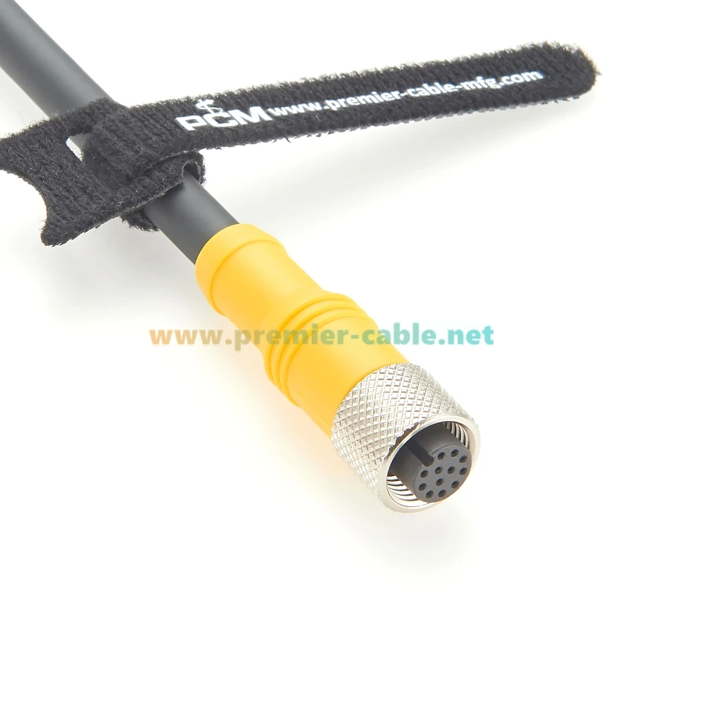 M12 12Pin Female To Flying Lead Cable M12 A Code GPIO Power I/O Trigger Cable High Flex Compatible Congnex CCB-PWRIO-05