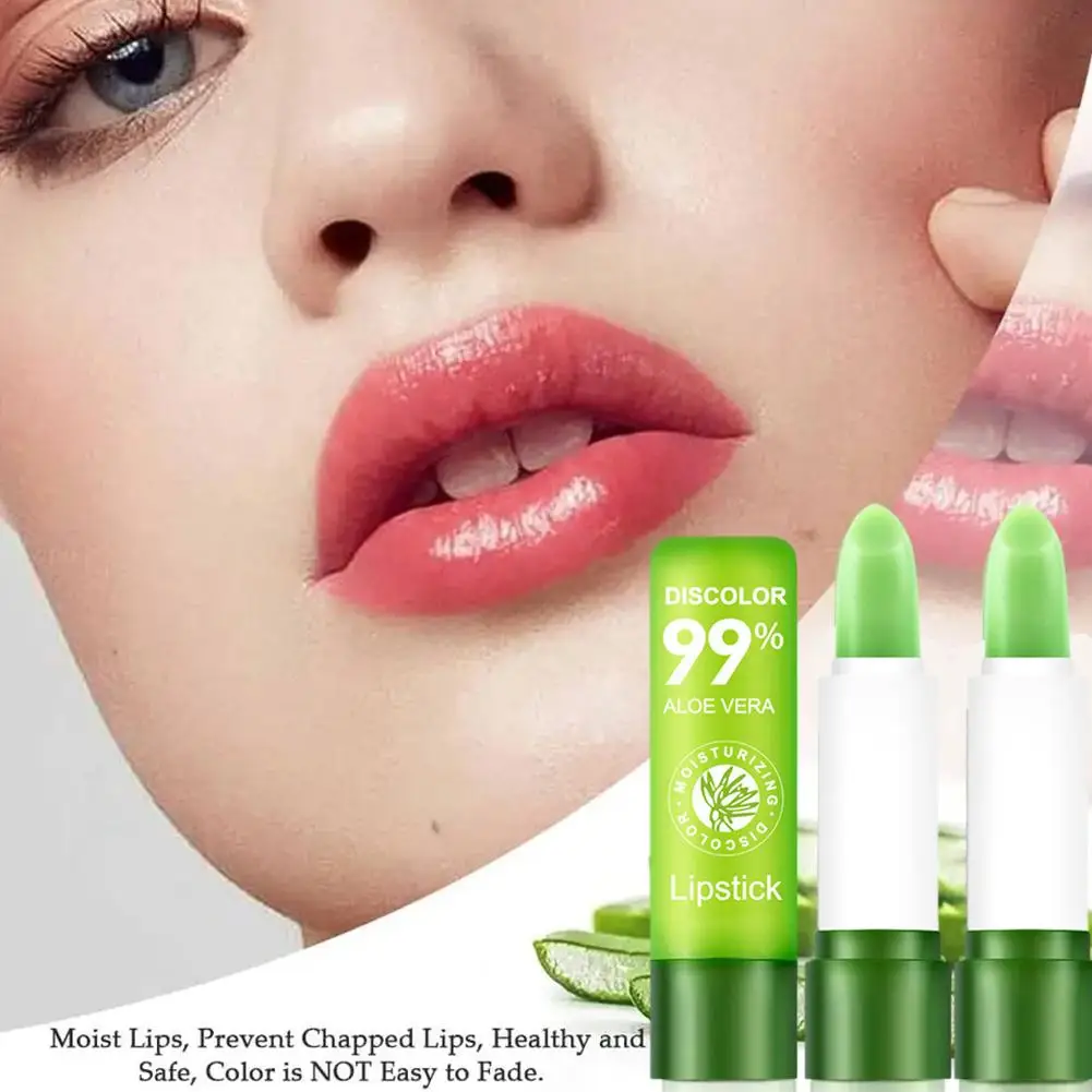 1 pz impermeabile cambia colore rossetto lunga durata non facile da sbiadire Aloe Vera rossetto idratante colore balsamo per le labbra nutriente