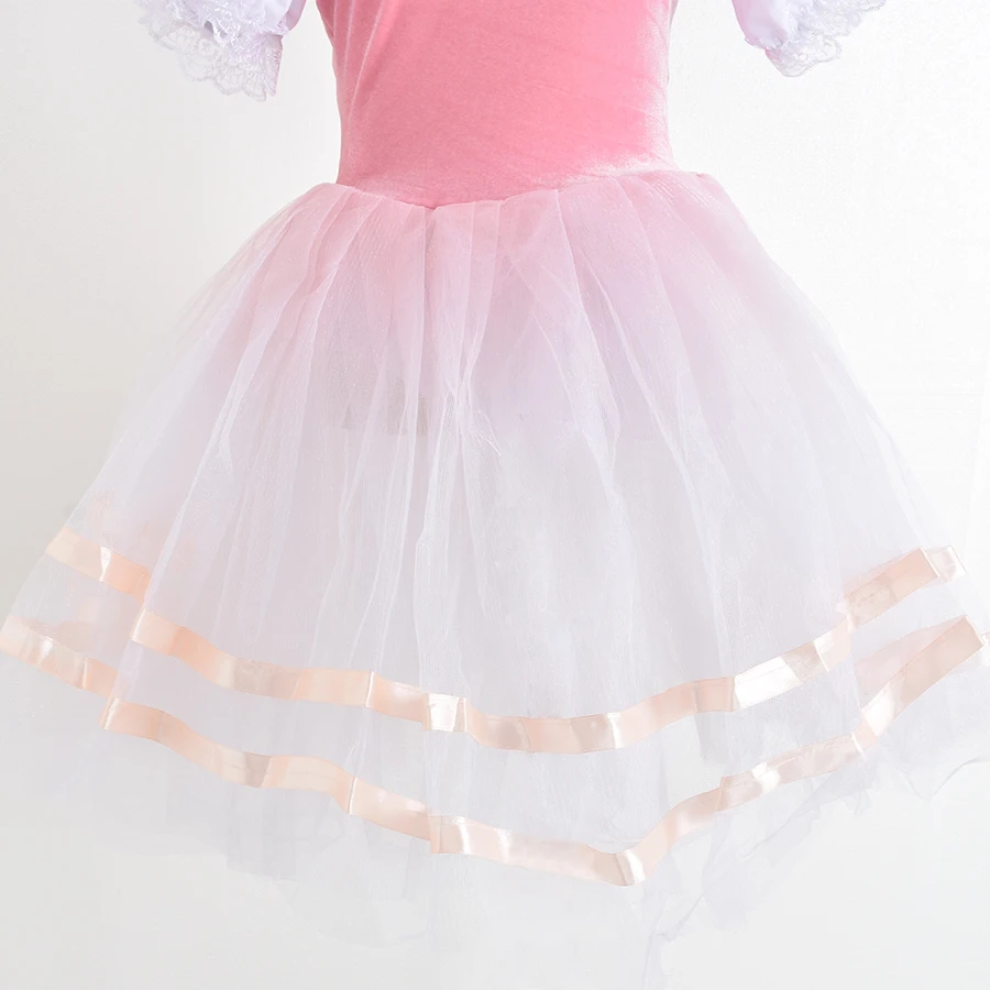 جديد رومانسي توتو جيزيل أزياء الباليه الفتيات الطفل Velet فستان طويل تول تزلج راقصة الباليه فستان نفخة الأكمام فستان جوقة