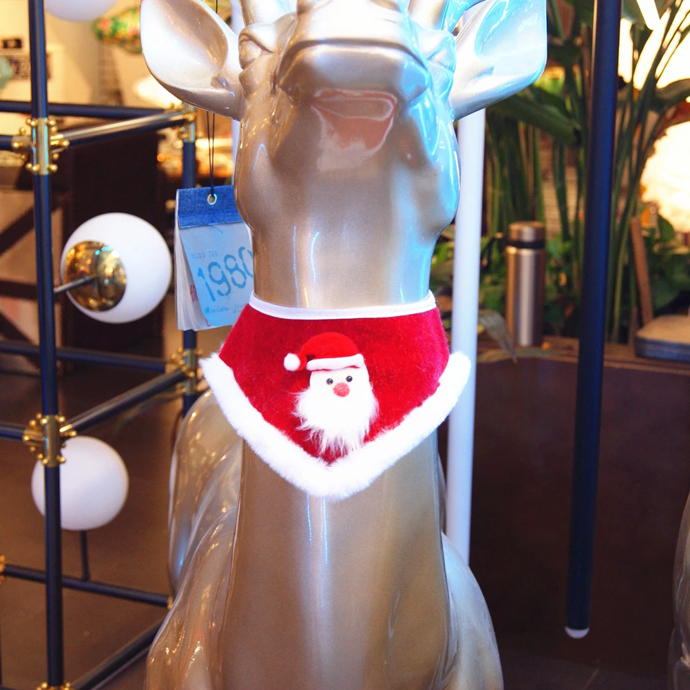 

Christmas Bib Scarf Dog Cat Size Printed Santa Tree Design Party Birthday Decor Pet Supplies Comfortable Washable Collar