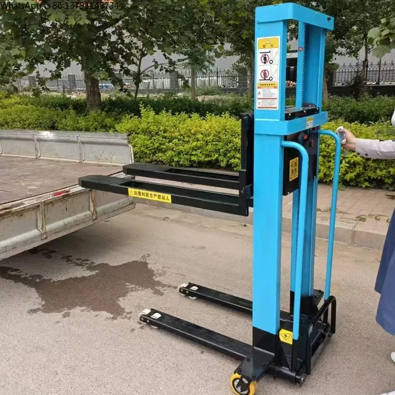 

Hot Selling Product in 2026-Remote Control Electric Pallet Stacker, 1 Ton Load Capacity, Truck-Mounted Forklift,Forklift Stacker