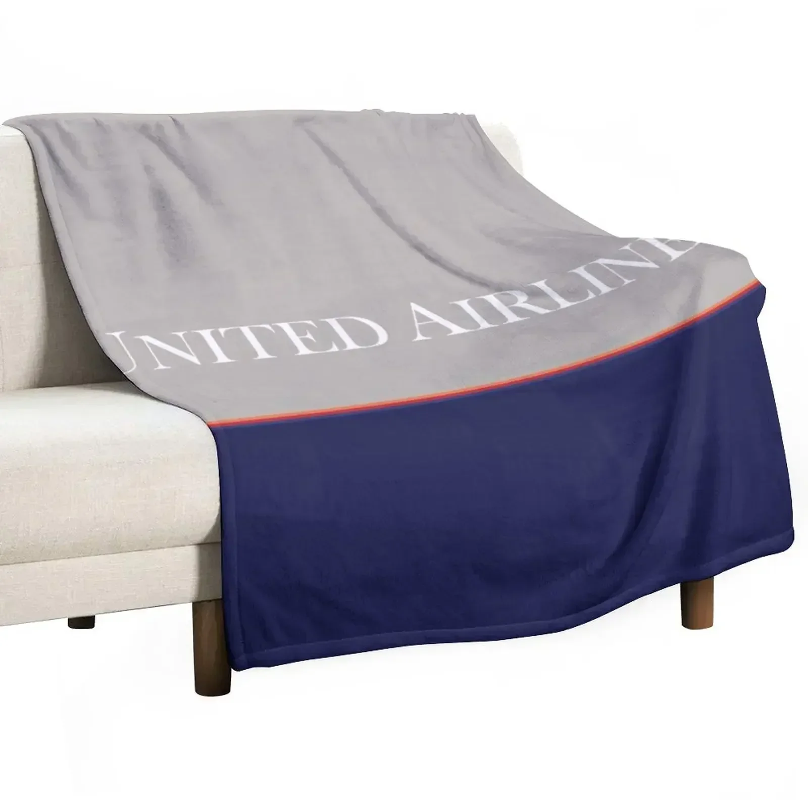 United Airlines Battleship Gray Livery Throw Blanket Winter beds for winter Blankets