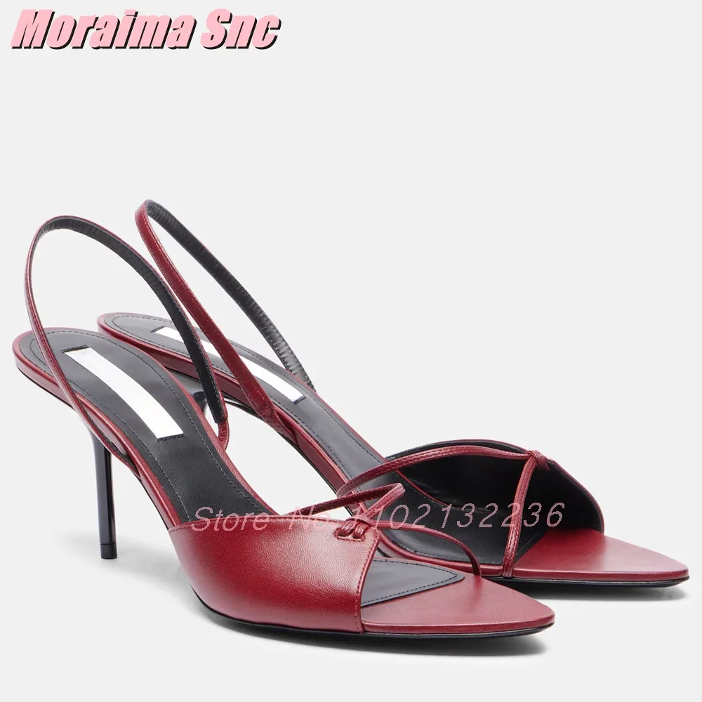 

Unique Hollow Narrow Band Sandals Round Open Toe Slingback Stiletto High Heel Sexy Fashion Women's Summer Shoes Banquet Party