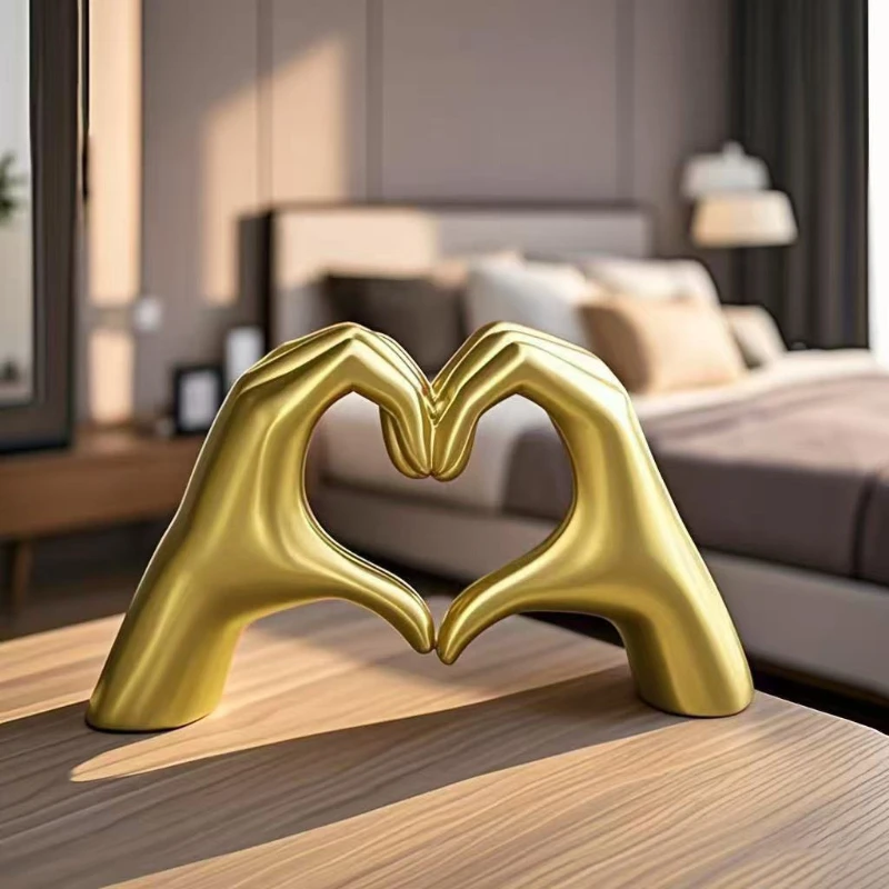 Europäisches, schlichtes Zwei-Hände-Liebesornament, Heimdekoration, Geschenk, Schlafzimmer- und Schreibtischdekoration, als Herz-Gesten-Ornament