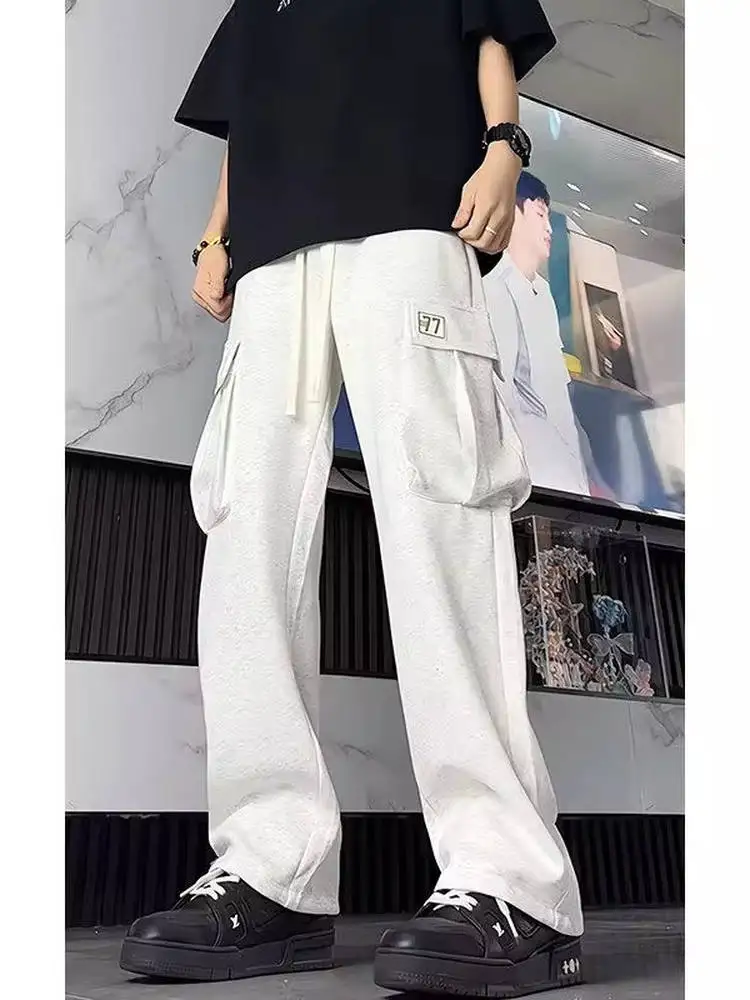 

American Sle Heavy Du Workwear Sweatpants Men's plus Size Loose Trendy Brand Multi-ket Design Wide Leg Casual Sports P...