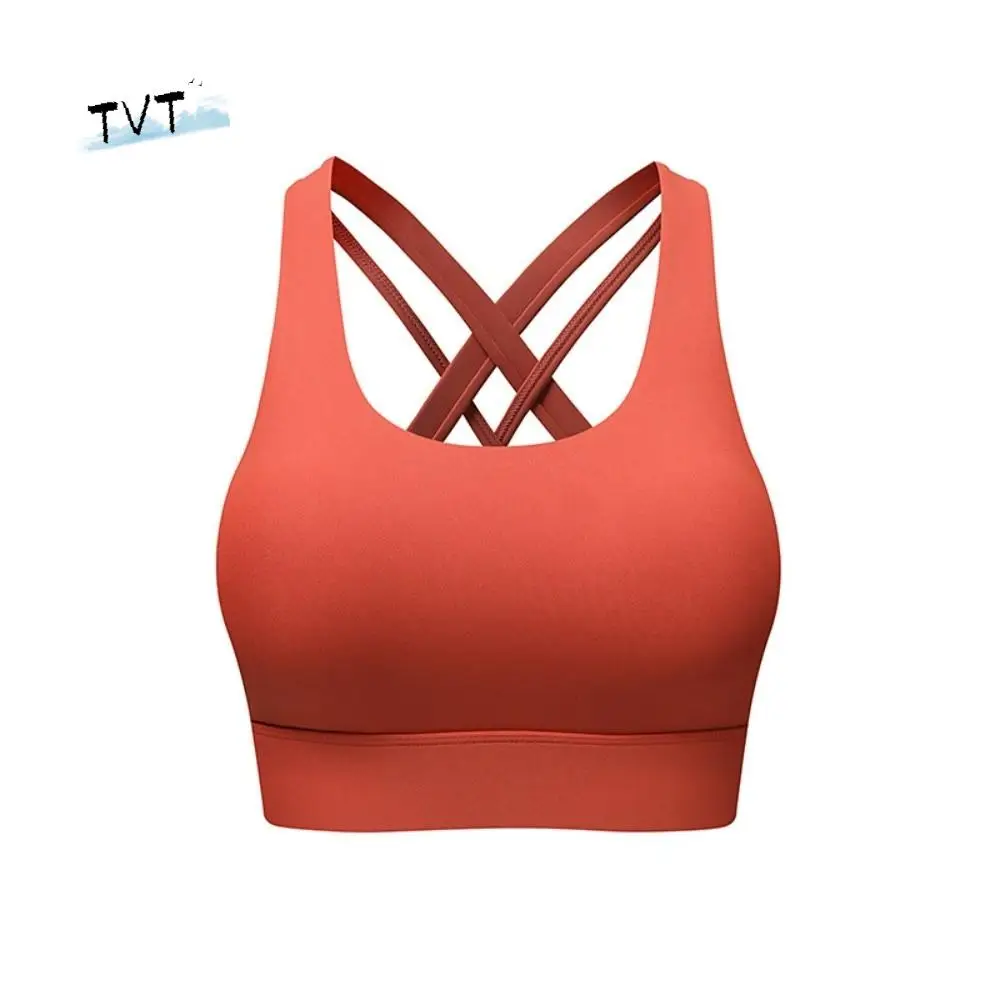 

Casual Active Wear Yoga Sports Bra Seamless Fixed Cup Fitness Underwear Tank Tops Sweat Absorbing Women Workout Bra Gym