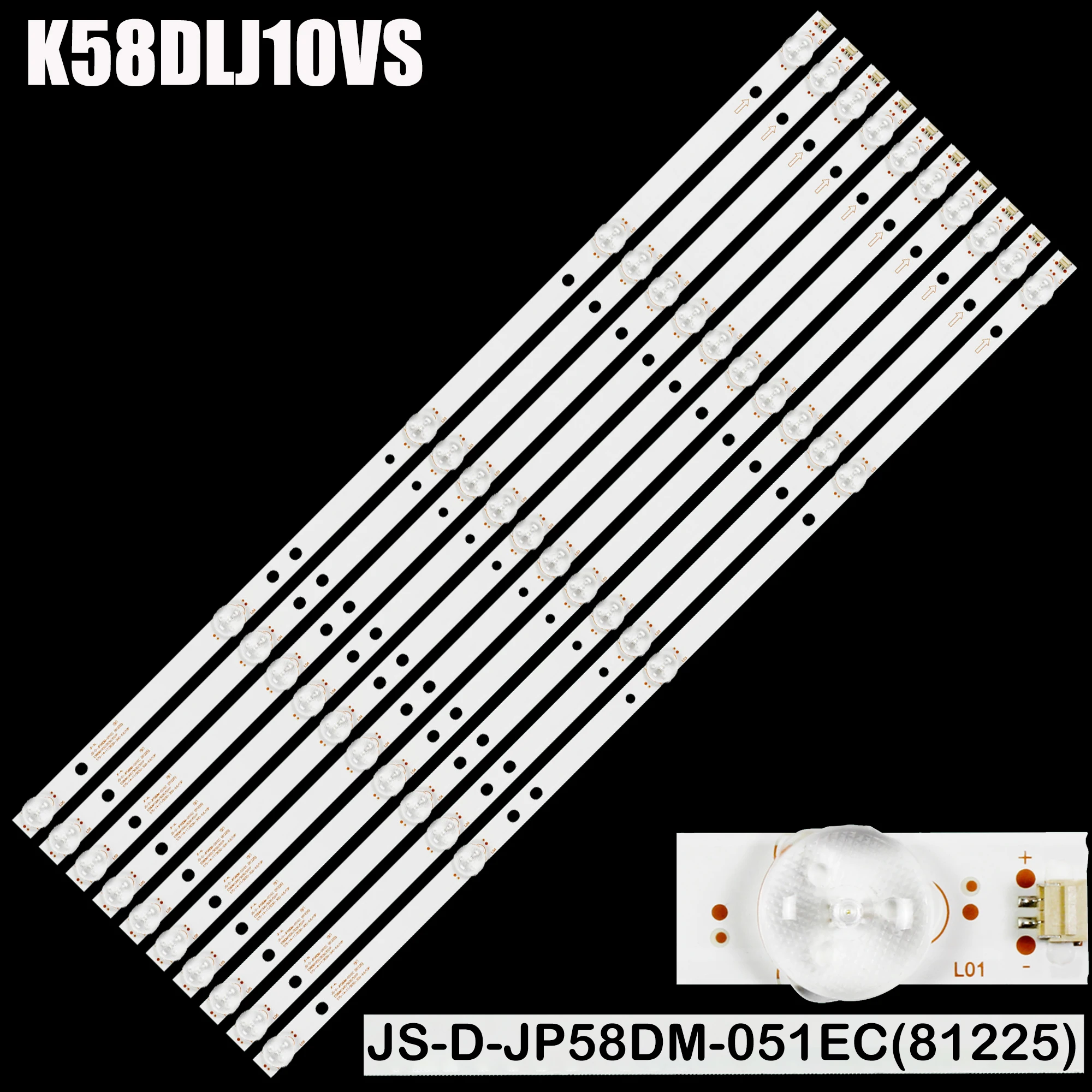 

10pcs/set LED bar 5LED for TD K58DLJ10US 58 tv led584k01 JS-D-JP58DM-051EC(81225) E58DM100 3030-5S1P
