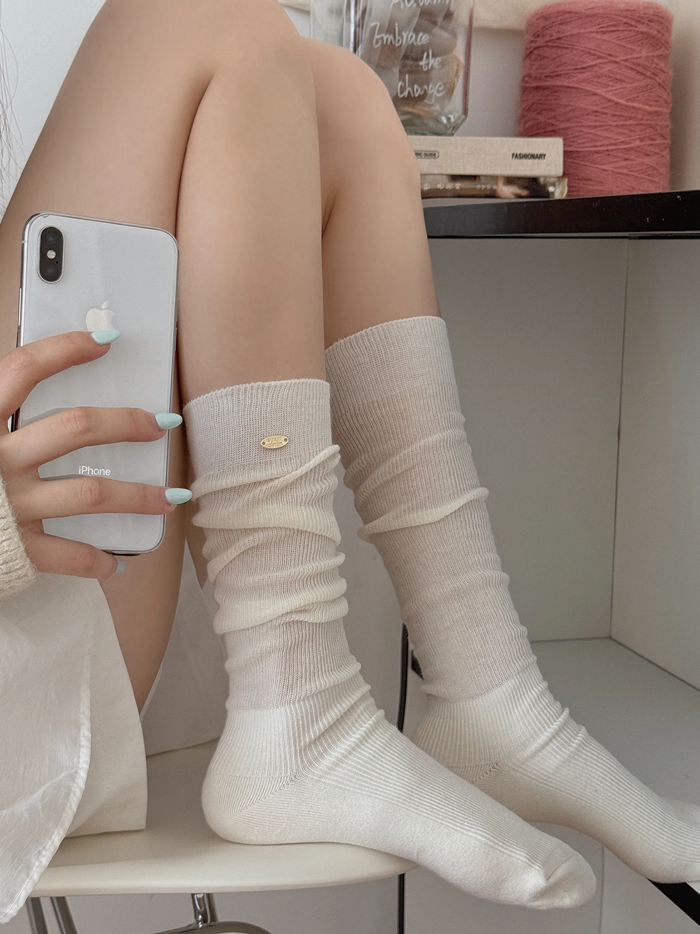 meias-de-algodao-com-detalhe-de-botao-para-mulheres-finas-e-longas-estilo-ballet-versao-coreana-respiravel-e-que-absorve-a-umidade