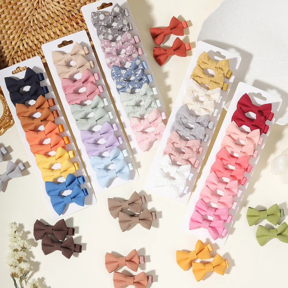 

10pcs/set Girl's bow hair clip,Children's solid color clip ,Handmade printed clip，Baby bow hair accessory