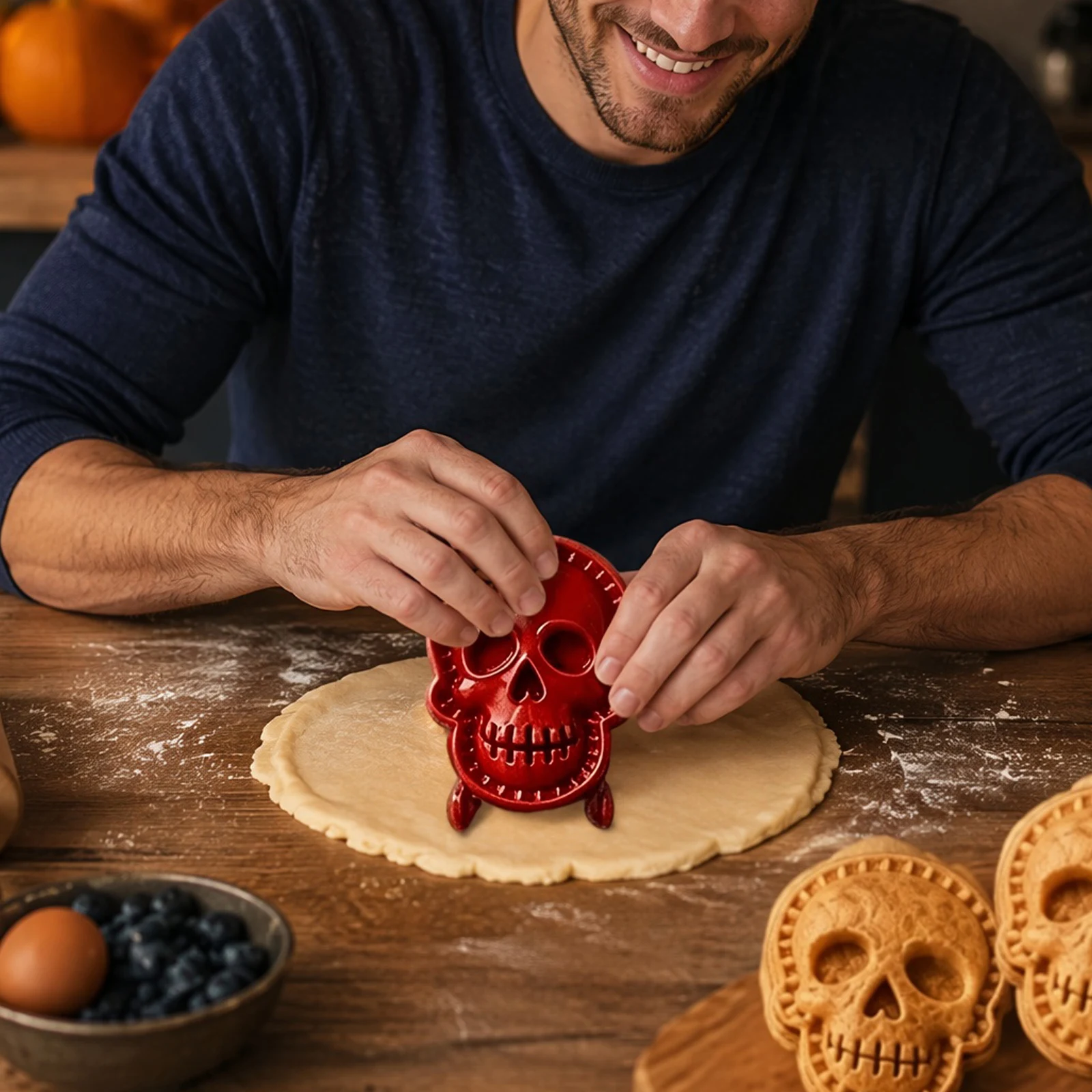 Mini juego de moldes para repostería de Halloween, 8 formas espeluznantes: calabaza, fantasma, murciélago, calavera, sombrero de bruja, telaraña, casa embrujada, herramienta para hornear en otoño.