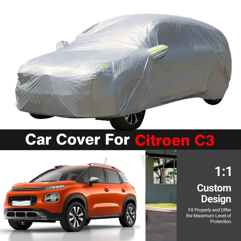 

Наружный автомобильный чехол для Citroen C3, домашний анти-УФ-солнце, дождь, снег, лед, пылезащитный чехол