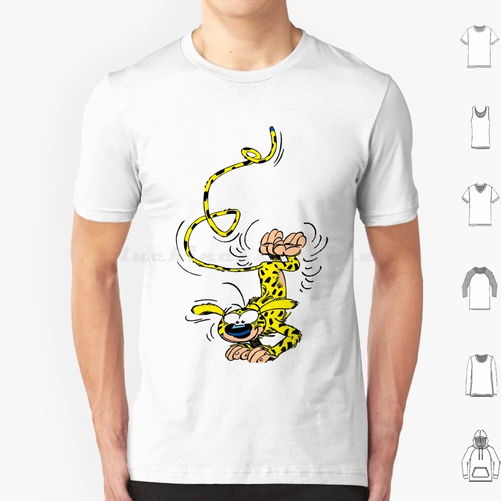 Camiseta Marsupilami Handstand para hombres, mujeres y niños, 6xl, personaje de cómic, amarillo, Andre Spirou, Bélgica, Francia, Fantasio, revista para mascotas