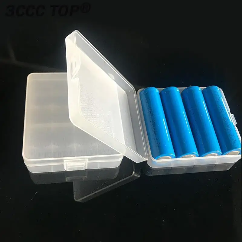 4 Section 18650 Battery Transparent Storage Box Hard Case Holder With Metal Hook Rechargeable Battery Power Bank Plastic Case