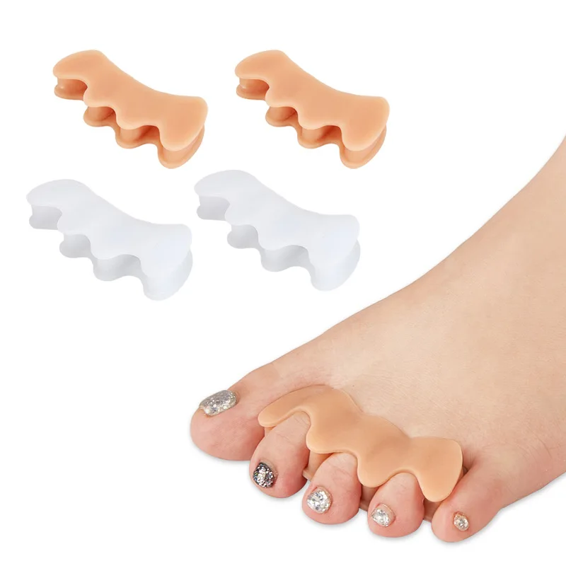 200Pairs Hard Silicone Toe Finger Separator 3 Hole Hallux Valgus Orthopedic Spacers Overlapping Hammer Foot Corrector