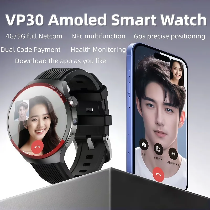 

VP30 Smartwatch 1.75 inch Amoled Screen Ladies Screen Always Show Time HD Health Tracker Voice Calling Smartwatch Women Android