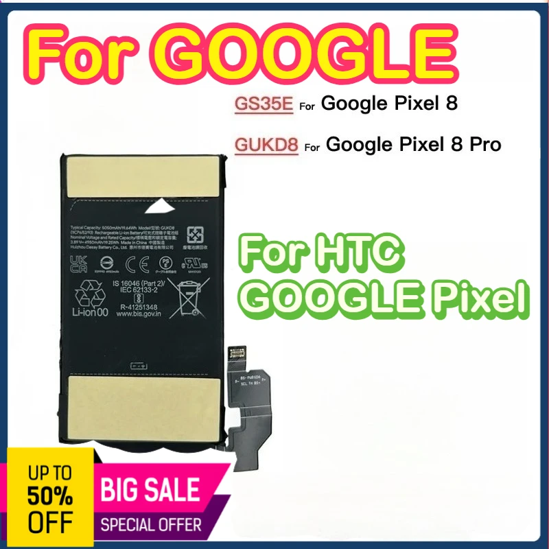 

Сменный аккумулятор GS35E для htc Google Pixel 8 GUKD8 для Google Pixel 8 pro, перезаряжаемые аккумуляторы Batteria
