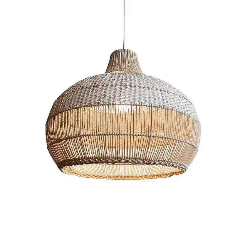 for Natural Bamboo Lamp Outdoor Hand Woven Chandelier  Garden Resort Decoration Batch Wholesale Export Factory Base