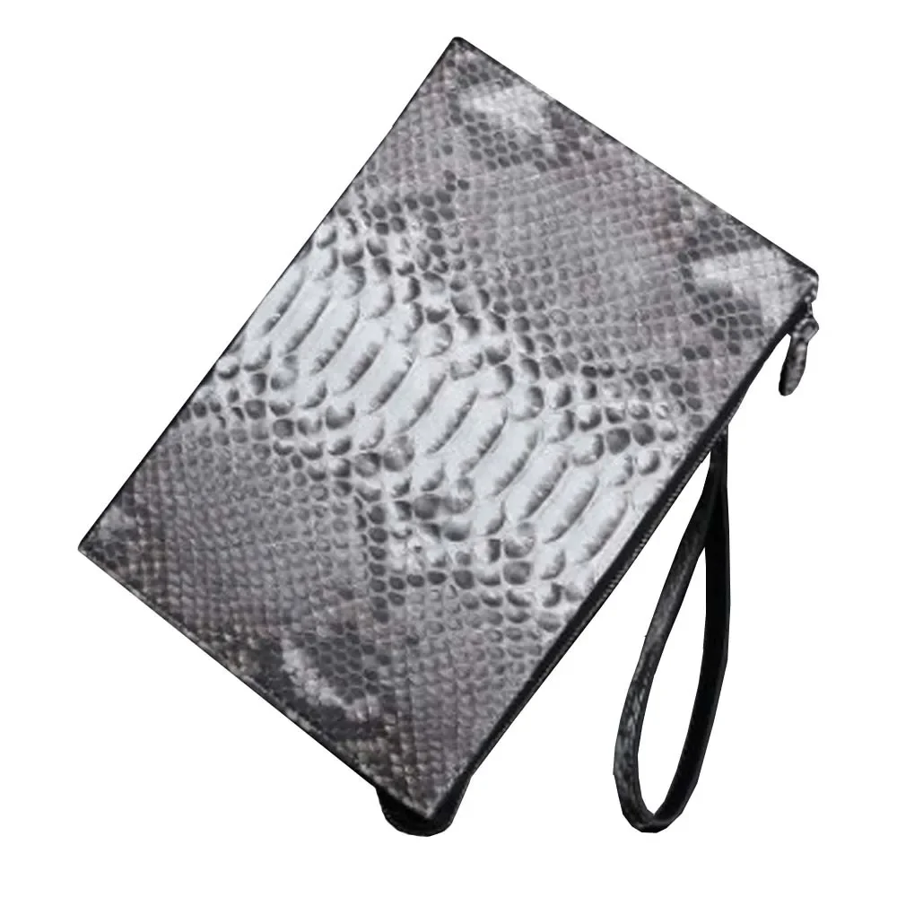 LINSHE  python skin bag  large capacity  business   large capacity men clutch bag