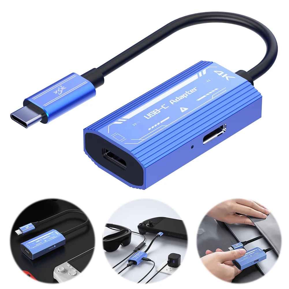 4K 60Hz USB-C To Type-C Converter PD3.0 for XREAL/Rokid Air AR Glasses for iPhone 15/Huawei Mate 60/Pura70 for Samsung S22/S23