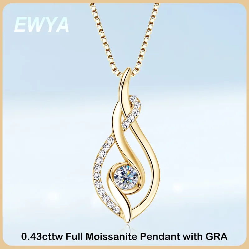 ewya moissanite colar de pingente completo para mulheres e meninas s925 silver diamond cadeia de pescoco d color 043cttw mm na moda 2023 01