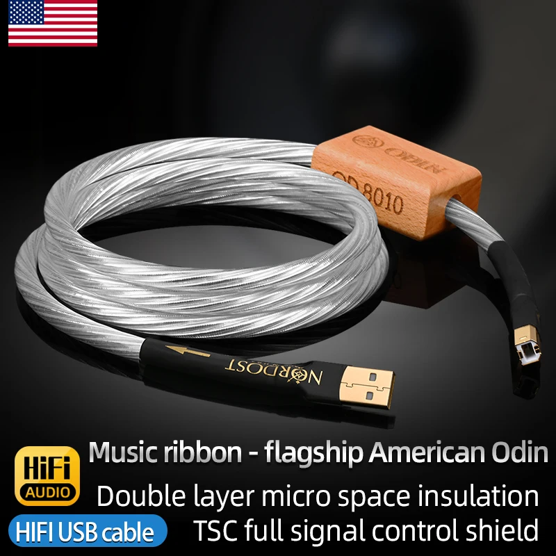 Nordost Odin HIFI USB Cable A to B Pure Silver USB Dac Audio Cable C to B Otg Audio Cable for PC Mobile Phone Dac