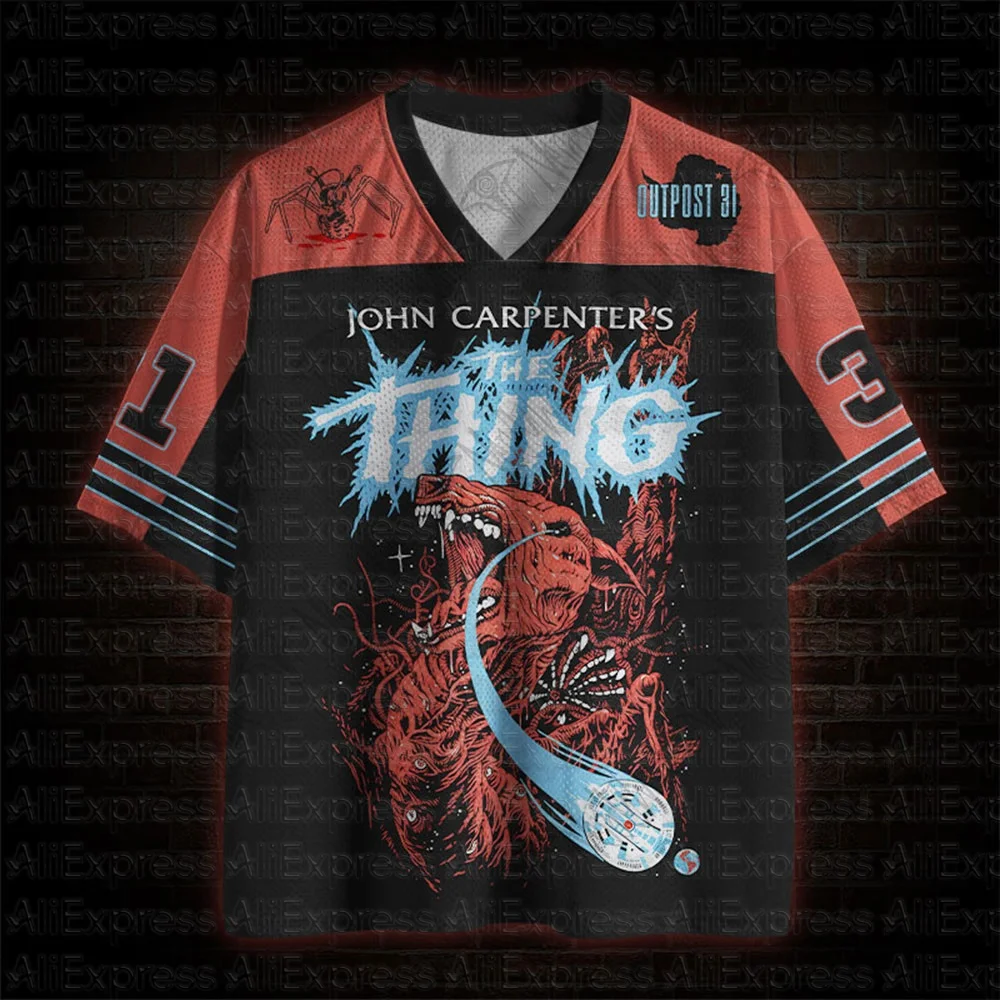 2026 New Movie Sports Fashion Adult and Children's Short Sleeve V-neck Street Eye Clothing Gothic Style Horror Fans Gift