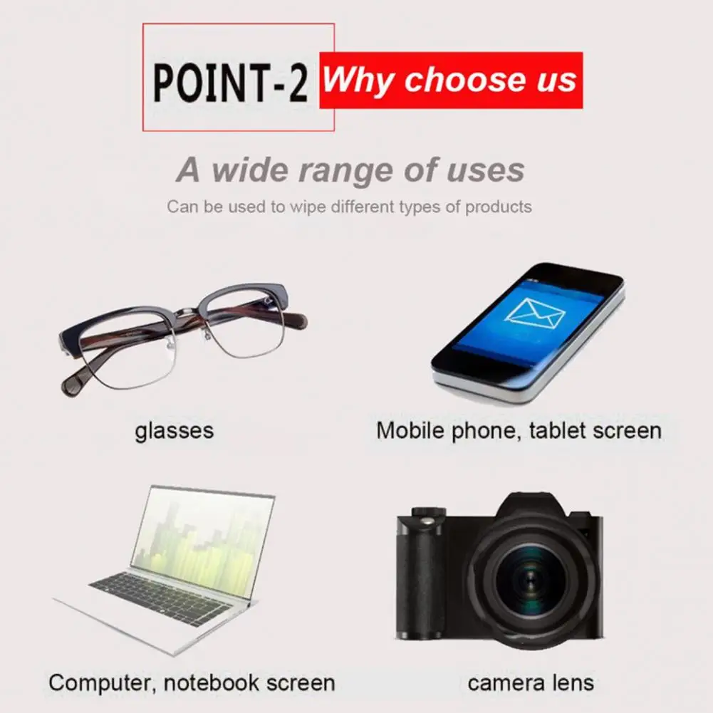 Screen Cleaner Screen Cloth Set, Lavável Panos de óculos de microfibra, Reutilizável Anti-Scratch, Reutilizável, 10 Pcs