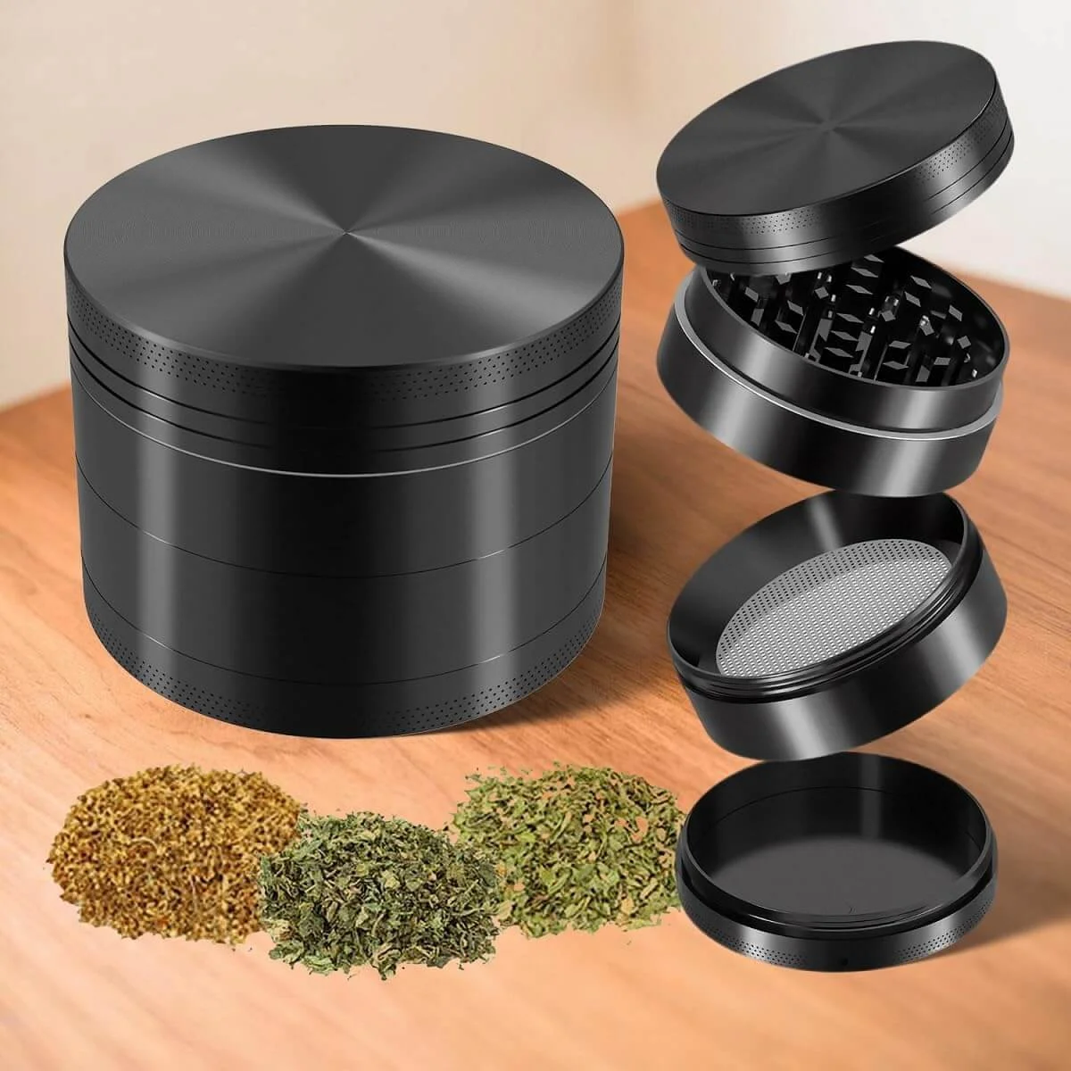 

40/50/63MM 4-Layer Herbal Herb Tobacco Grinders for Smoking Zinc Alloy Tobacco Cutting Pipe Accessories Tobacco Pipes Herb Mills