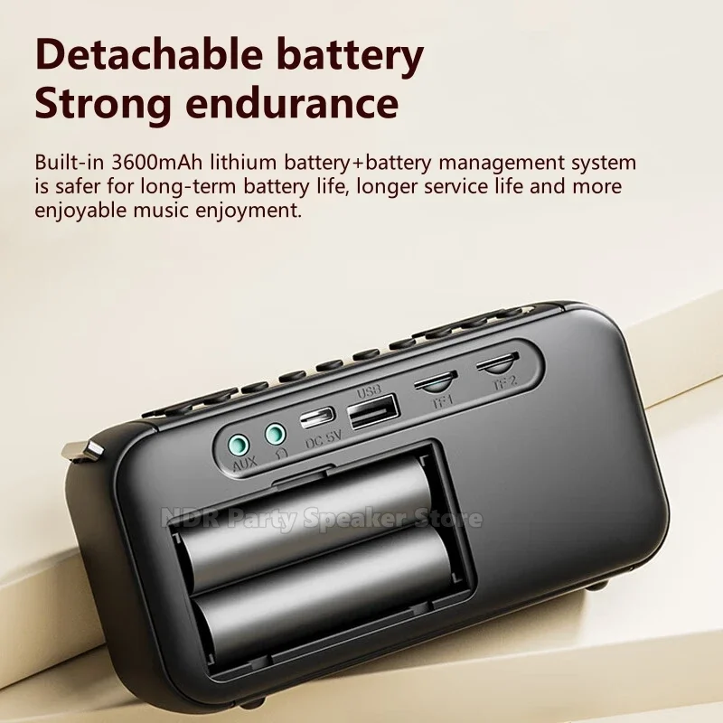 Malata A95 Запись Портативные колонки двойного назначения Bluetooth Перезаряжаемый небольшой тяжелый сабвуфер Карточный плеер Музыкальная звуковая коробка