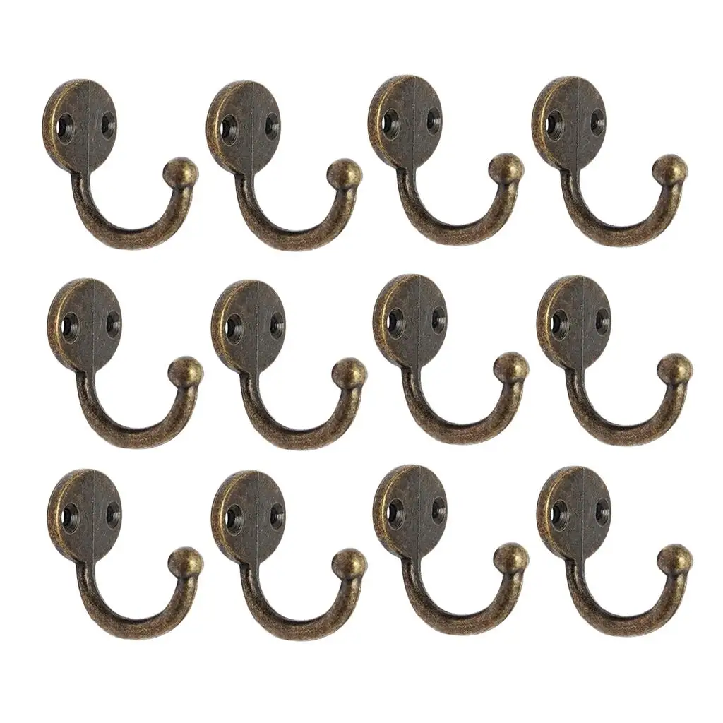 18Pcs Cloth Coat Towel Hangers Door Wall Kitchen Bedroom Bathroom Hooks *