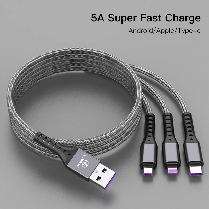 3 In 1 Fast Charging Cable Mobile Accessories For Lexus RX330 IS250 Ct200h ES300h RX350 IS300h NX300h ES350 Fsport Charging Line