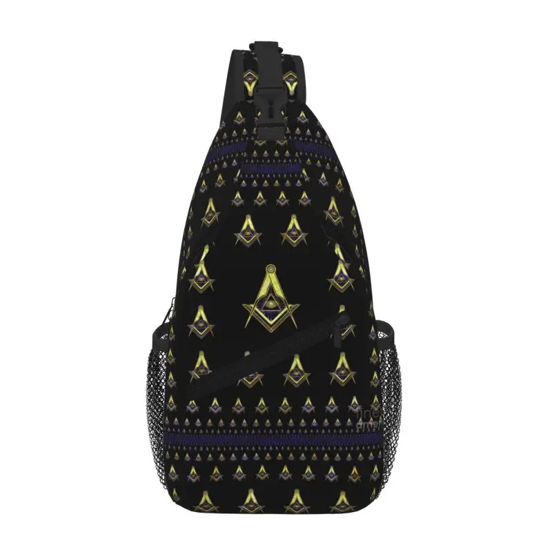 

Masonic Freemason Sling Crossbody Chest Bag Men Fashion Shoulder Backpack for Camping Biking