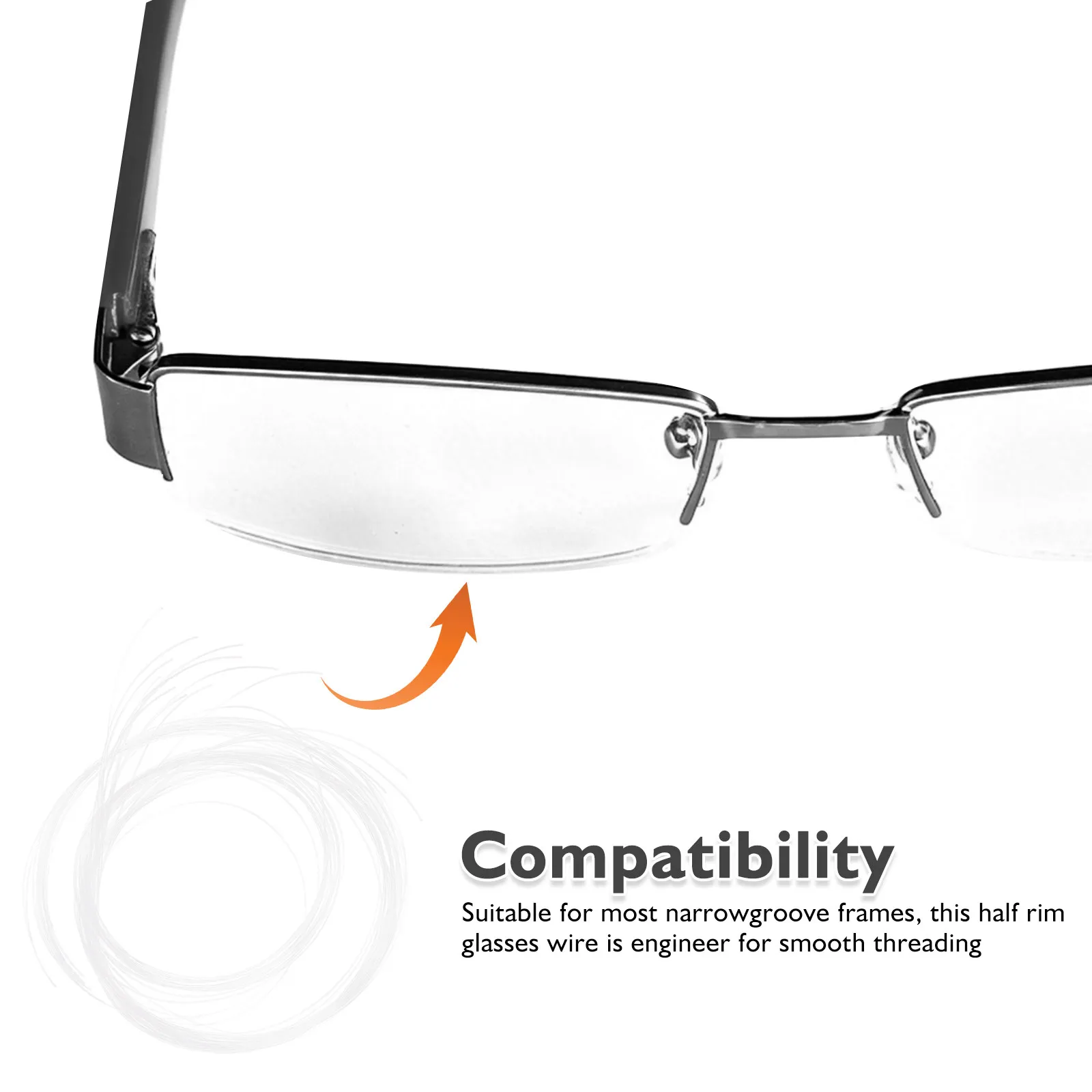 3Pcs Eyeglass Frame Repair Wire Transparent Nylon Semi Rimless Glasses Replacement Lens Retaining Cord Glass Repair Accessory