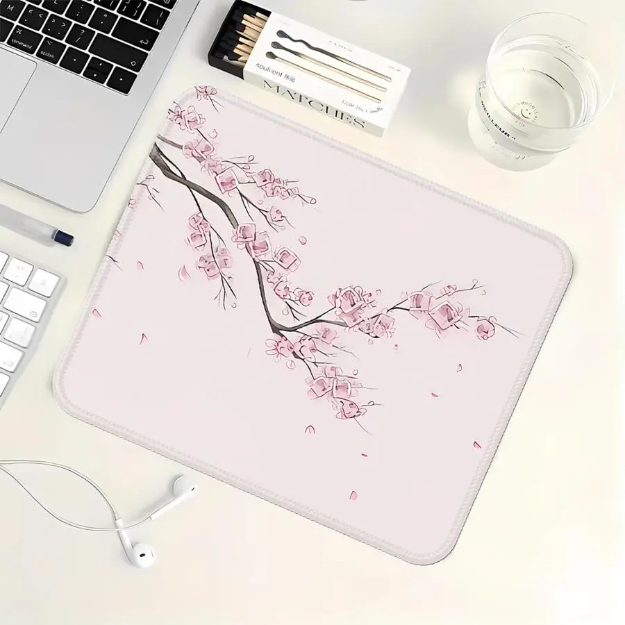 Pink Flowers Mouse Pad Keyboard Mouse Pad Game Console Pad office Pad Computer Laptop Pad Desk accessories Anti slip