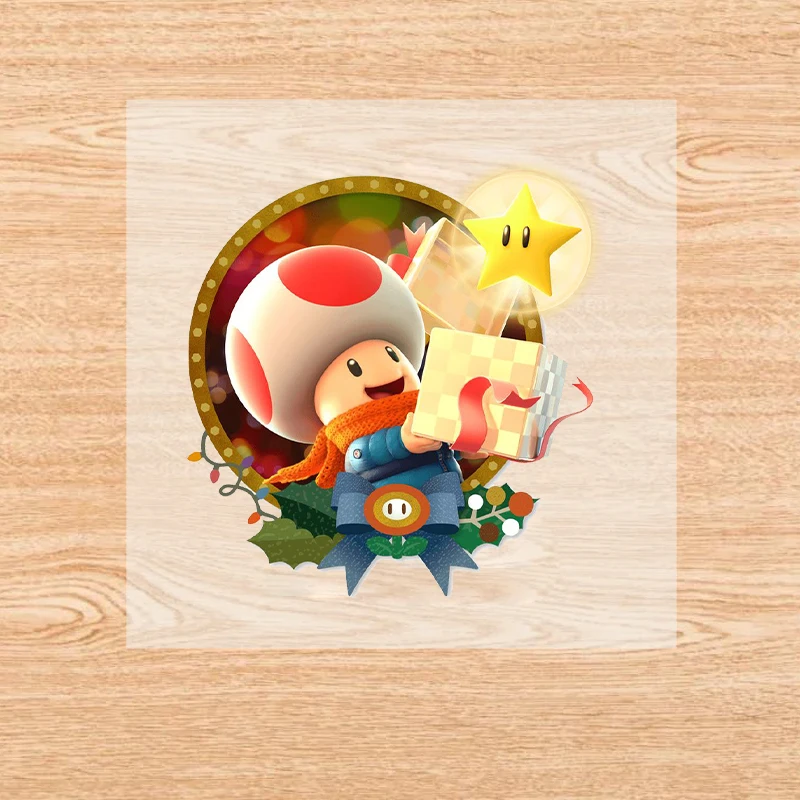 سوبر ماريو الحديد على بقع لطيف الكرتون عيد الميلاد نقل الحرارة ملصقات أزياء عيد الميلاد DIY ملابس الاطفال قبعة تي شيرت الشارات الهدايا #5