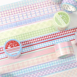 Cute Plaid Washi Tapes Decoration Scrabooking Diary Album DIY Stick Label Collage Photocard Masking Tape Stationery