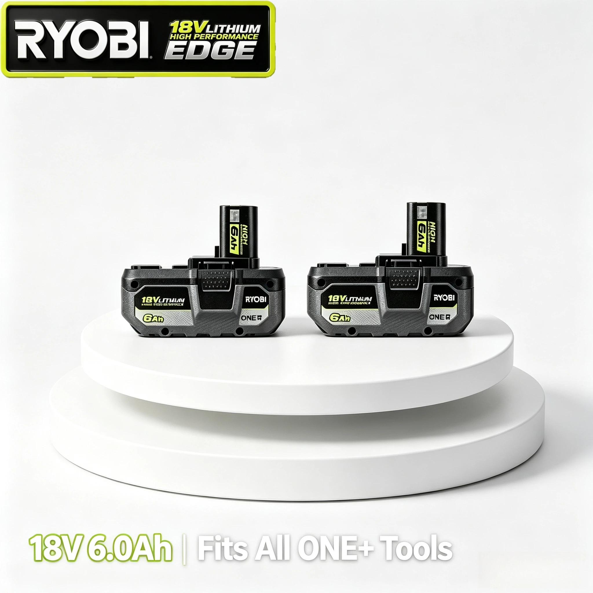 

NEW RYOBI 18V 6Ah Original Battery ONE+ Industrial Grade Drop Resistant Housing for Construction Site Heavy Duty Work